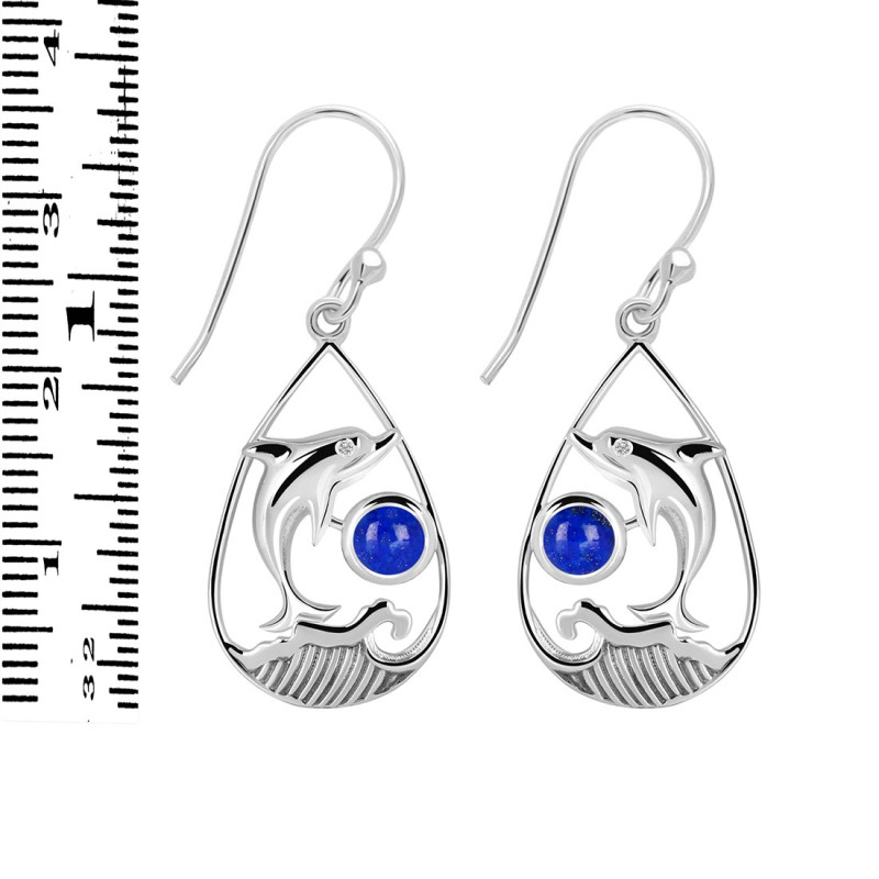 Lapis Dolphin Earring LLP-RUE-26.