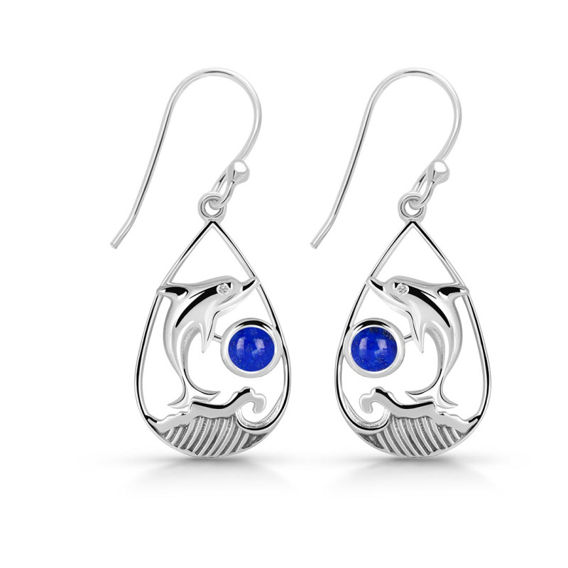 Lapis Dolphin Earring LLP-RUE-26.