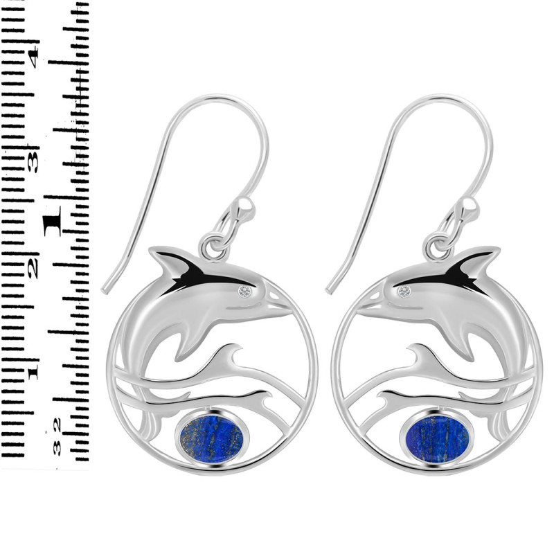 Lapis Dolphin Earring LLP-RUE-27.