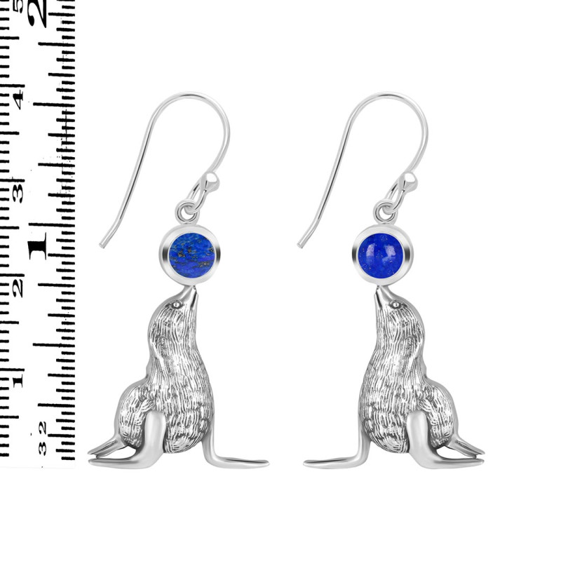 Lapis Seal Earring LLP-RUE-37.