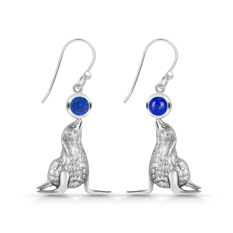 Lapis Seal Earring LLP-RUE-37.