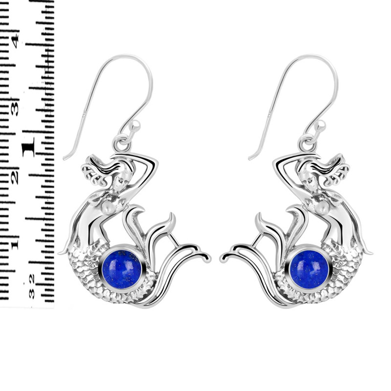 Lapis Mermaid Earring LLP-RUE-39.