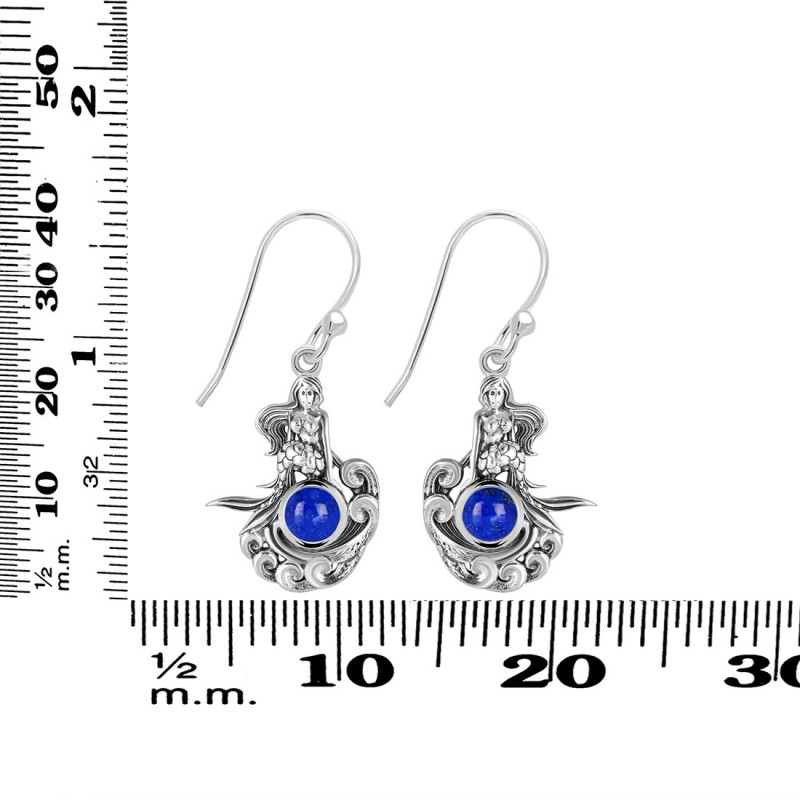 Lapis Mermaid Earring LLP-RUE-53.