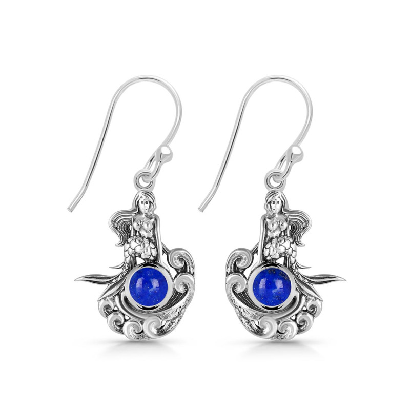 Lapis Mermaid Earring LLP-RUE-53.