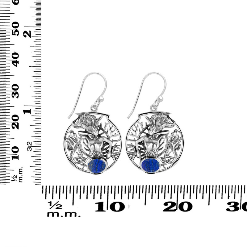 Lapis Mermaid Earring LLP-RUE-55.