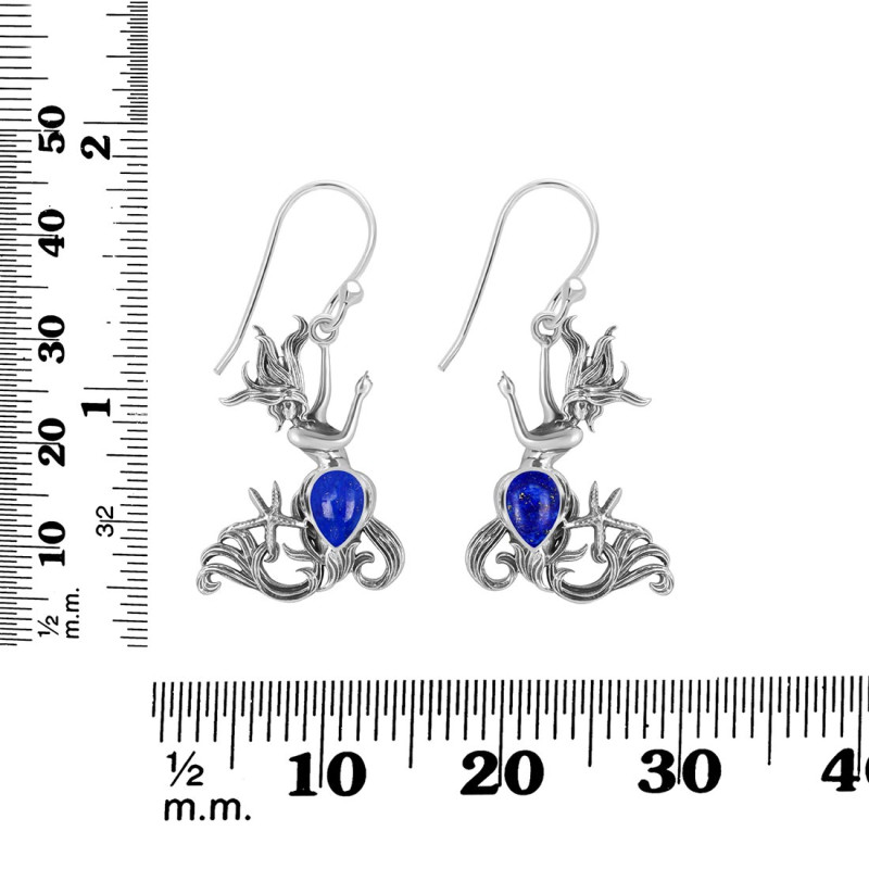 Lapis Mermaid Earring LLP-RUE-61.