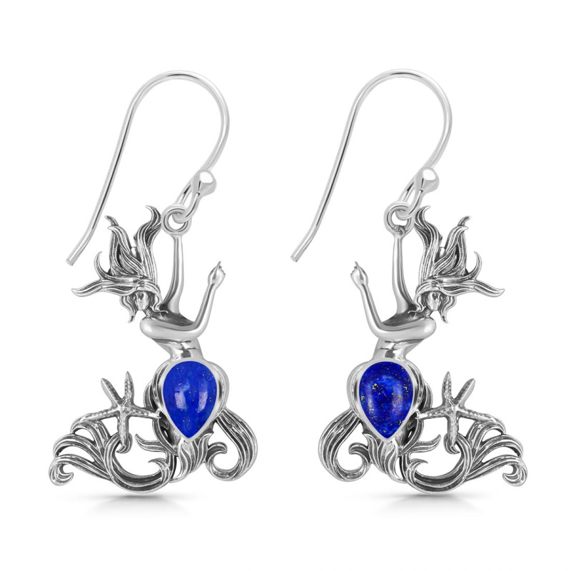 Lapis Mermaid Earring LLP-RUE-61.