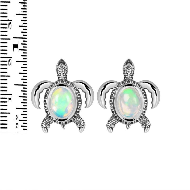 Opal Turtle Stud Earring OPL-RUE-4.
