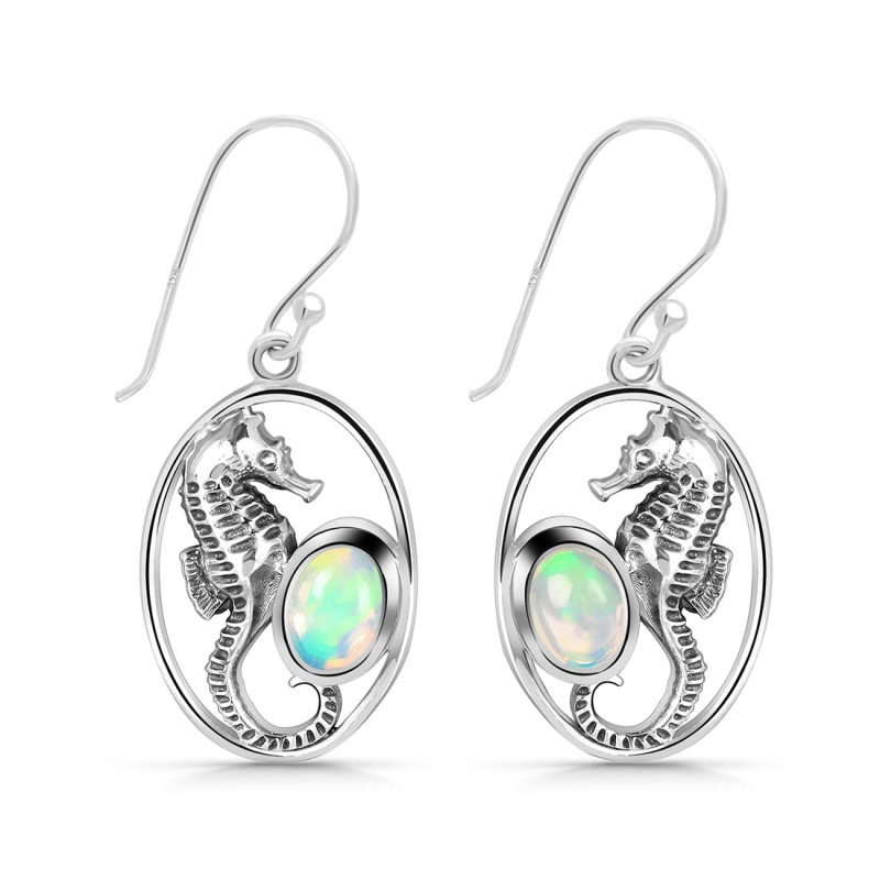 Opal Sea Horse Earring OPL-RUE-5.