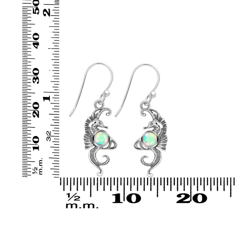 Opal Sea Horse Earring OPL-RUE-11.