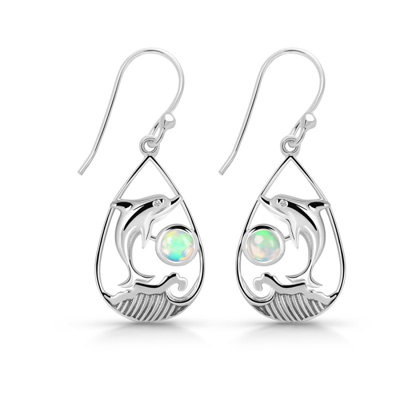 Opal Dolphin Earring OPL-RUE-26.