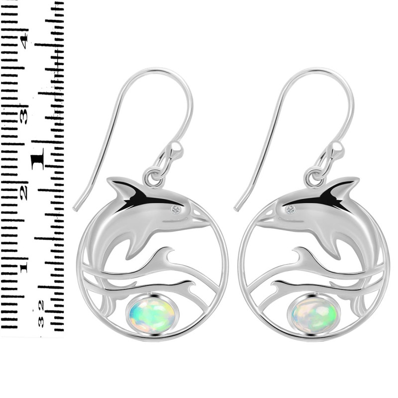 Opal Dolphin Earring OPL-RUE-27.