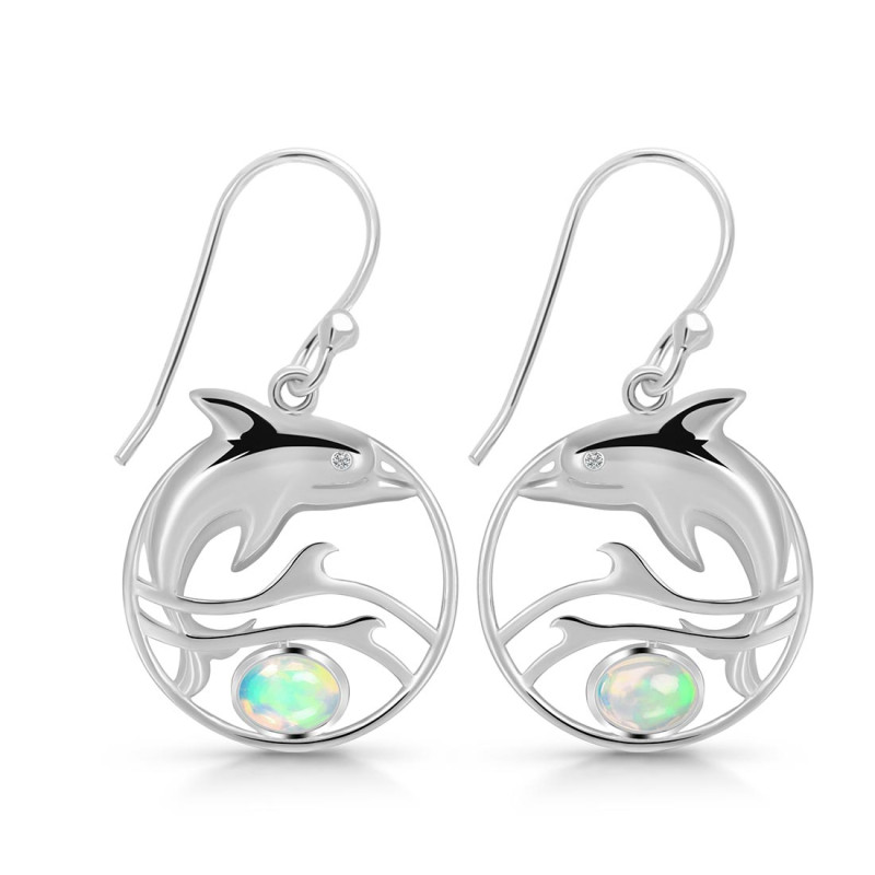 Opal Dolphin Earring OPL-RUE-27.