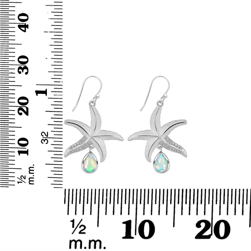 Opal & White Topaz Star Fish Earring OPL-RUE-31.