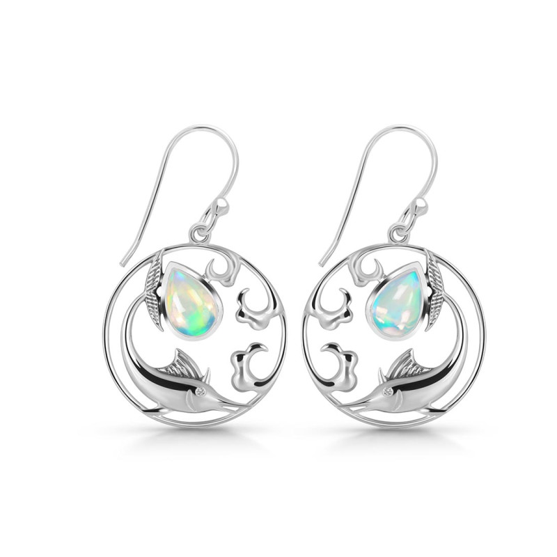Opal Sail Fish Earring OPL-RUE-32.