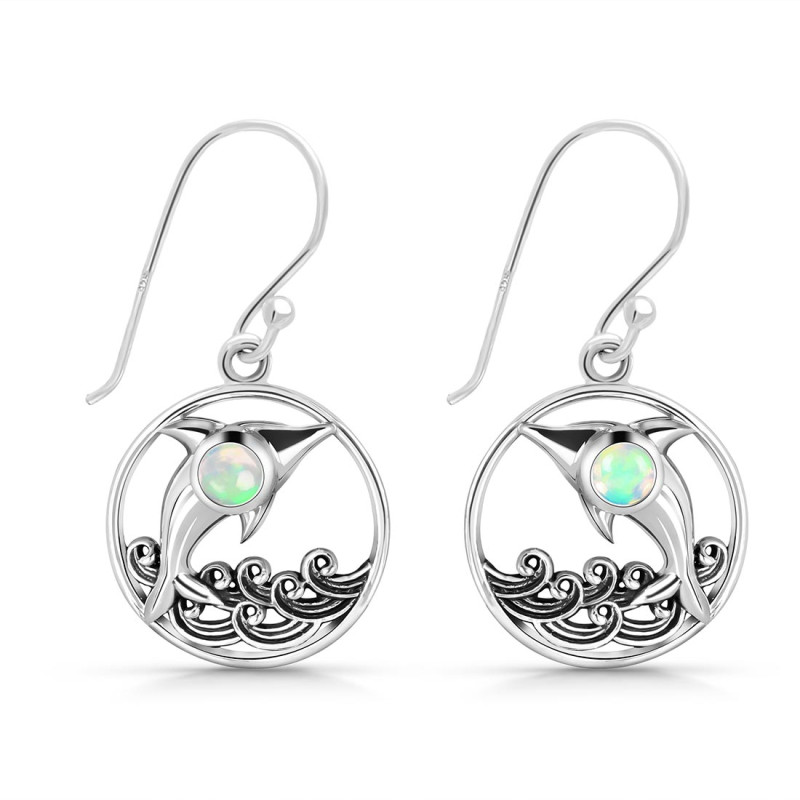Opal Dolphin Earring OPL-RUE-33.