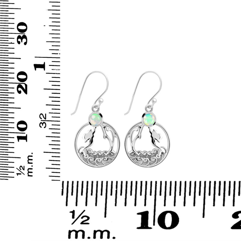 Opal Mermaid & Dolphin Earring OPL-RUE-34.