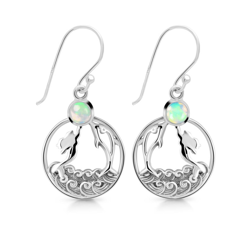 Opal Mermaid & Dolphin Earring OPL-RUE-34.