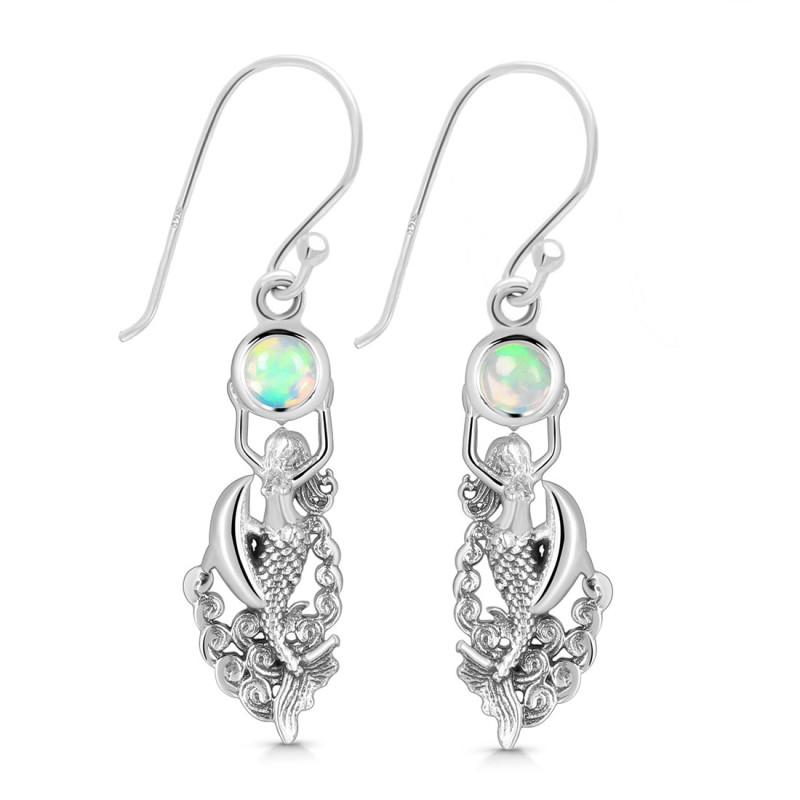 Opal Mermaid & Dolphin Earring OPL-RUE-35.