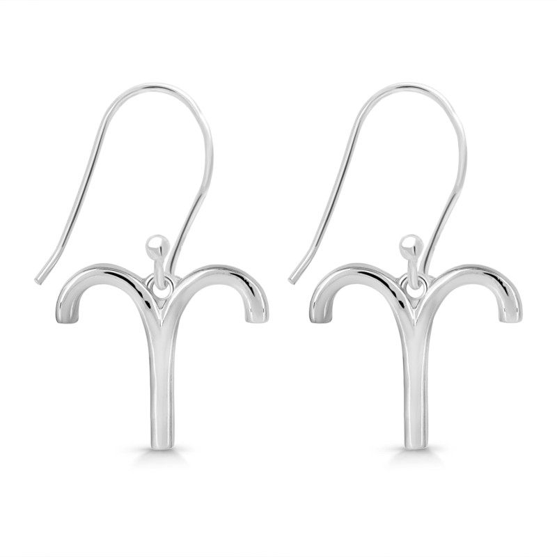 Aries Zodiac Plain Silver Jewelry Set PS-RDR-3098/RDE-1497/RDB-182/RDC-20.