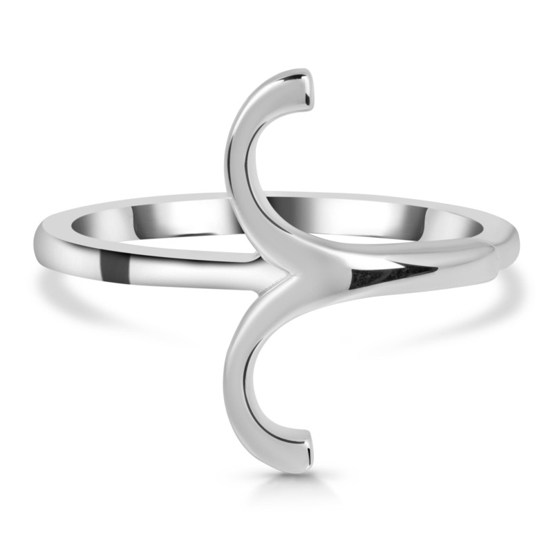 Aries Zodiac Plain Silver Jewelry Set PS-RDR-3098/RDE-1497/RDB-182/RDC-20.