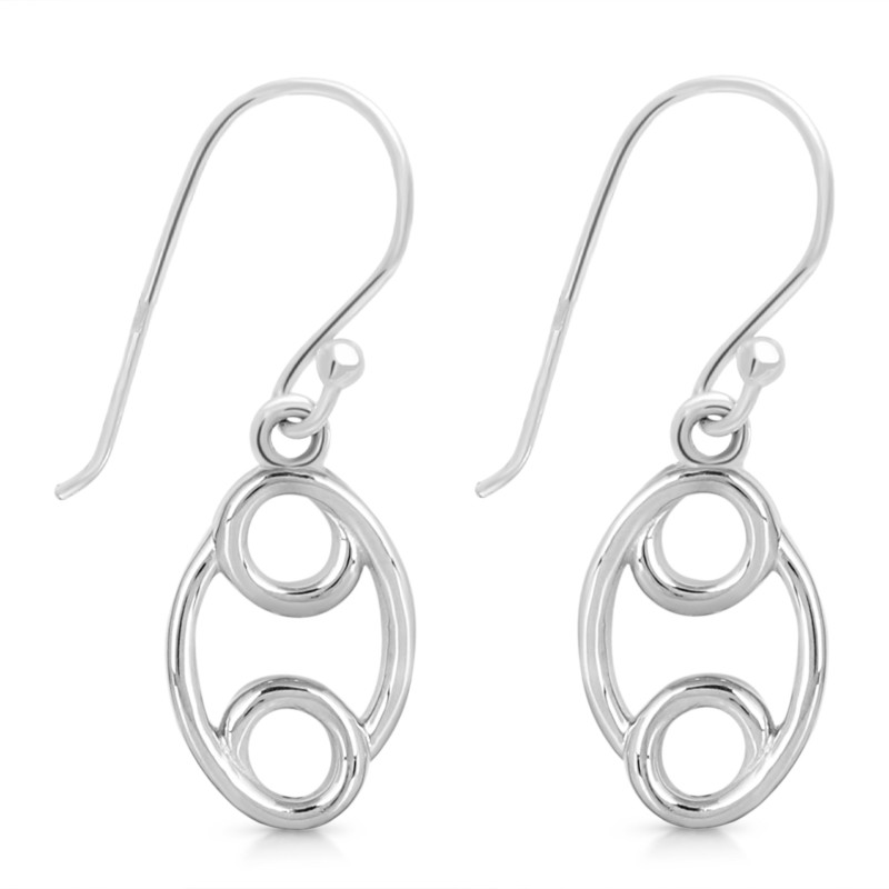 Cancer Zodiac Plain Silver Jewelry Set PS-RDR-3092/RDE-1500/RDB-185/RDC-23.