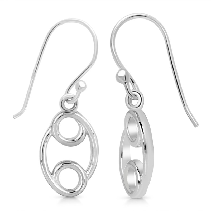 Cancer Zodiac Plain Silver Jewelry Set PS-RDR-3092/RDE-1500/RDB-185/RDC-23.