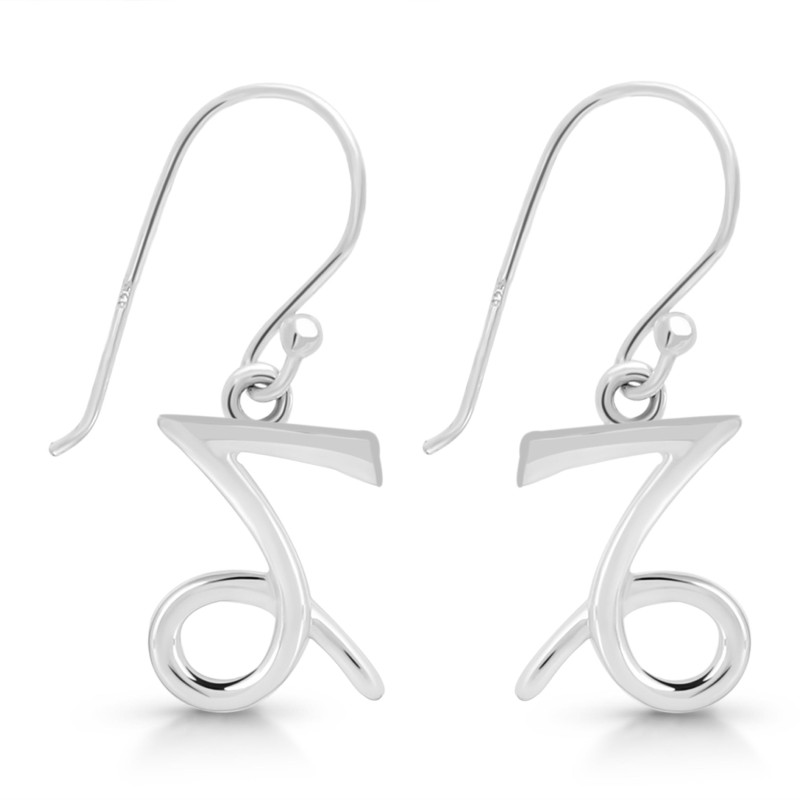 Capricorn Zodiac Plain Silver Jewelry Set PS-RDR-3087/RDE-1494/RDB-179/RDC-17.