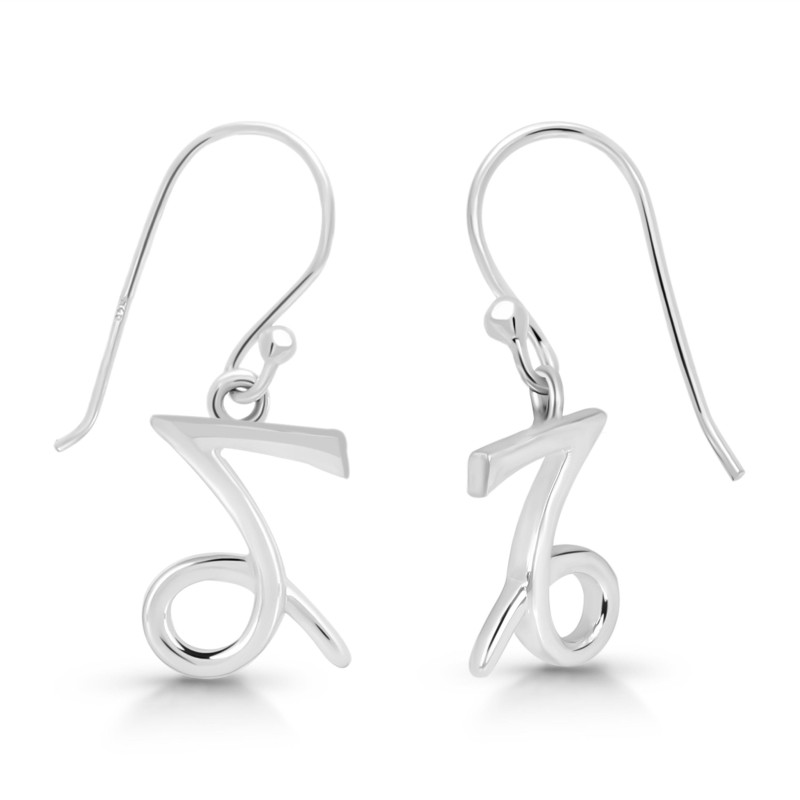 Capricorn Zodiac Plain Silver Jewelry Set PS-RDR-3087/RDE-1494/RDB-179/RDC-17.