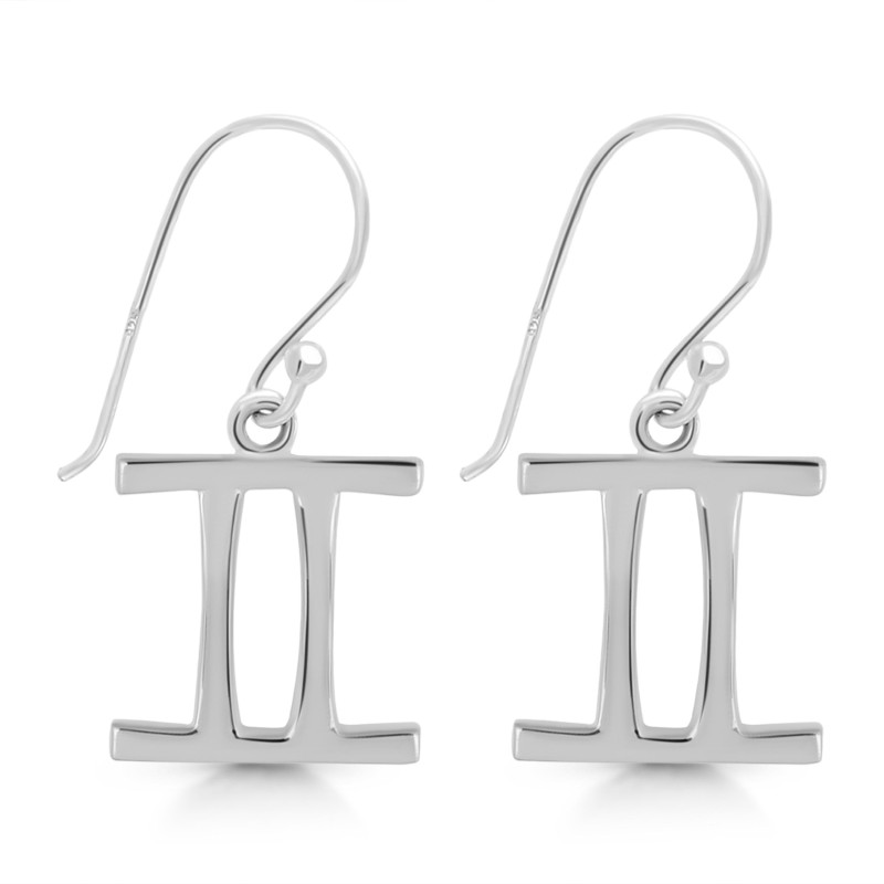 Gemini Zodiac Plain Silver Jewelry Set PS-RDR-3091/RDE-1499/RDB-184/RDC-22.