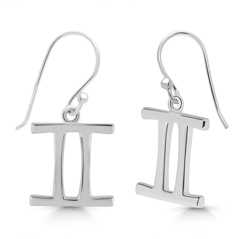 Gemini Zodiac Plain Silver Jewelry Set PS-RDR-3091/RDE-1499/RDB-184/RDC-22.