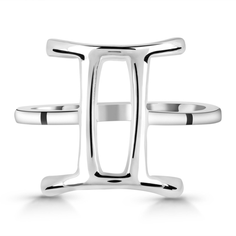 Gemini Zodiac Plain Silver Jewelry Set PS-RDR-3091/RDE-1499/RDB-184/RDC-22.