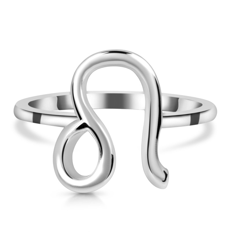 Leo Zodiac Plain Silver Jewelry Set PS-RDR-3093/RDE-1501/RDB-186/RDC-24.