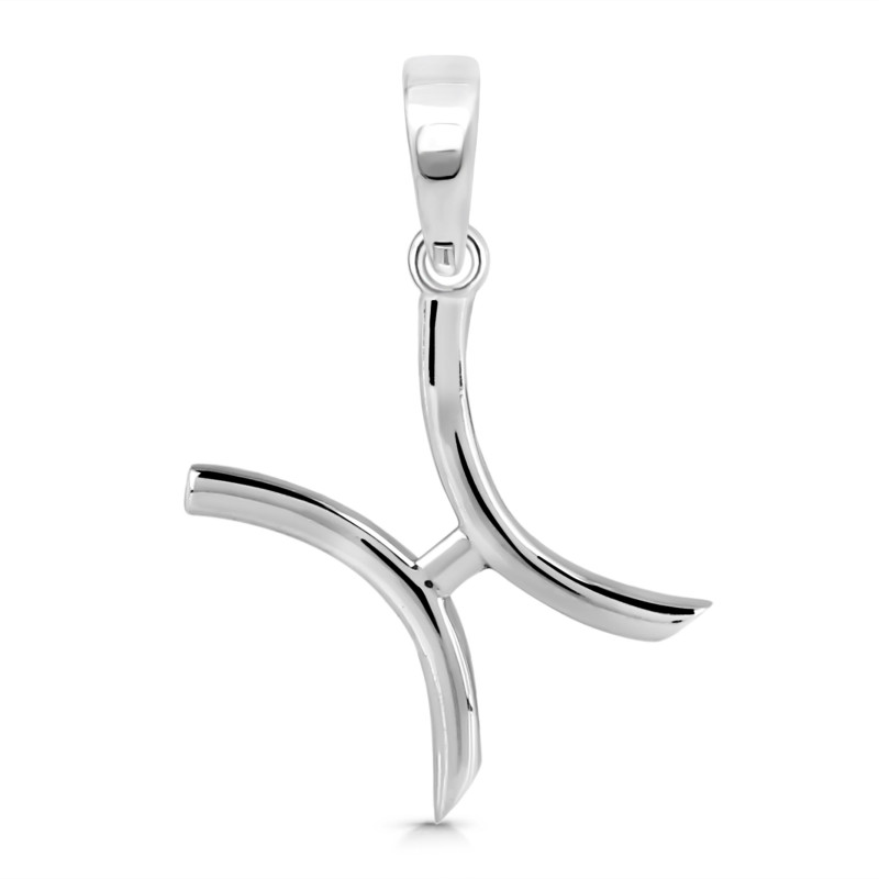 Pisces Zodiac Plain Silver Jewelry Set PS-RDR-3089/RDE-1495/RDB-181/RDC-19.