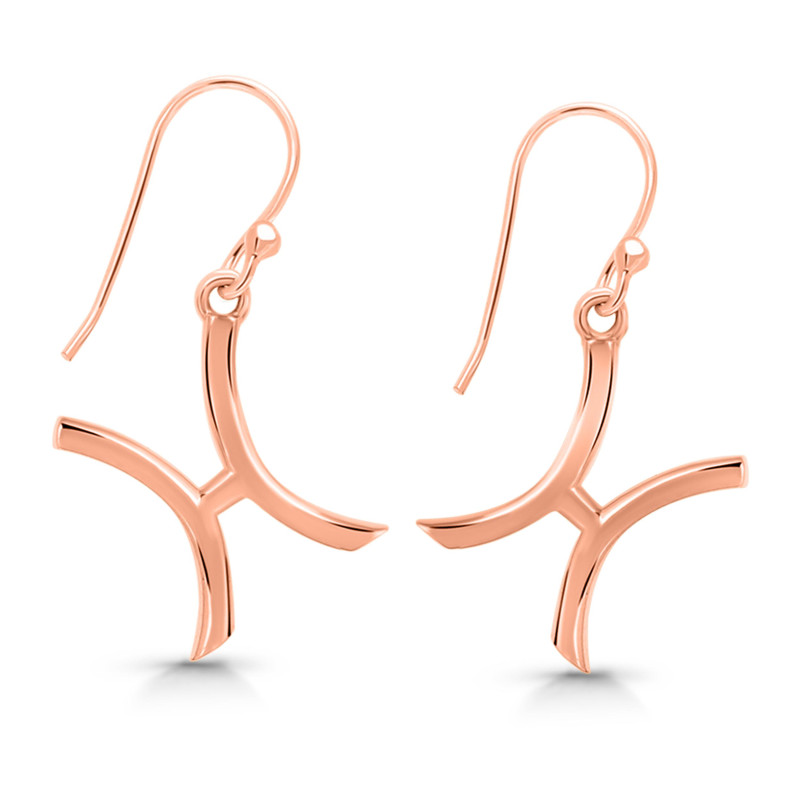 Pisces Zodiac Plain Silver Jewelry Set PS-RDR-3089/RDE-1495/RDB-181/RDC-19.