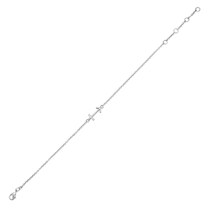 Sagittarius Zodiac Plain Silver Jewelry Set PS-RDR-3097/RDE-1505/RDB-190/RDC-28.