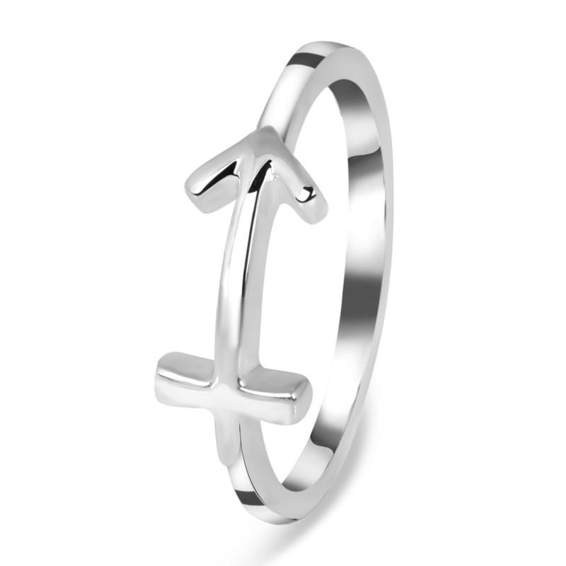 Sagittarius Zodiac Plain Silver Jewelry Set PS-RDR-3097/RDE-1505/RDB-190/RDC-28.