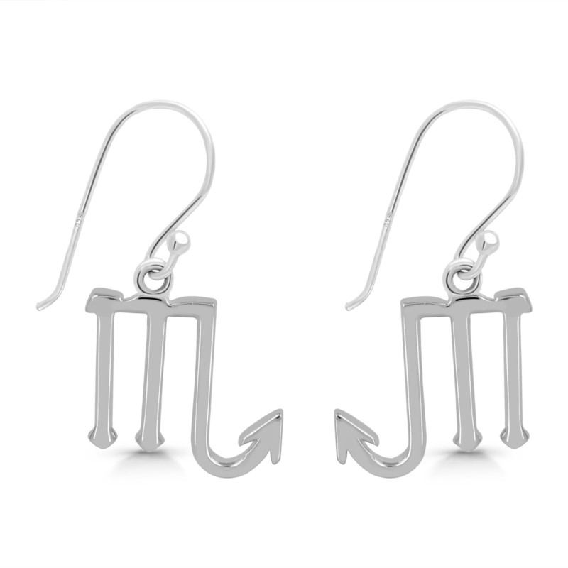 Scorpio Zodiac Plain Silver Jewelry Set PS-RDR-3096/RDE-1504/RDB-189/RDC-27.