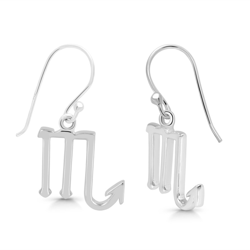 Scorpio Zodiac Plain Silver Jewelry Set PS-RDR-3096/RDE-1504/RDB-189/RDC-27.