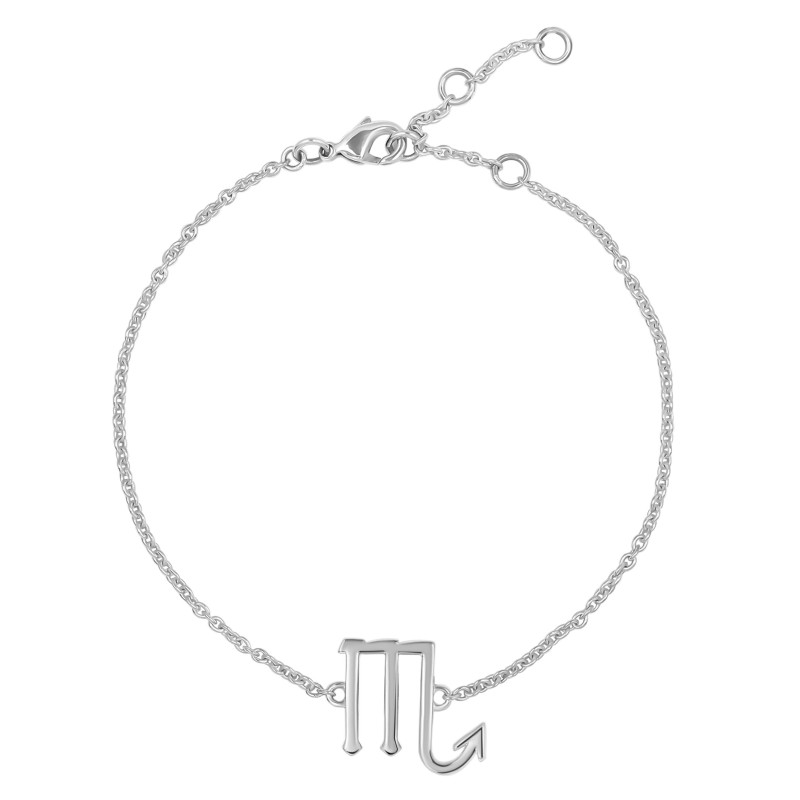 Scorpio Zodiac Plain Silver Jewelry Set PS-RDR-3096/RDE-1504/RDB-189/RDC-27.