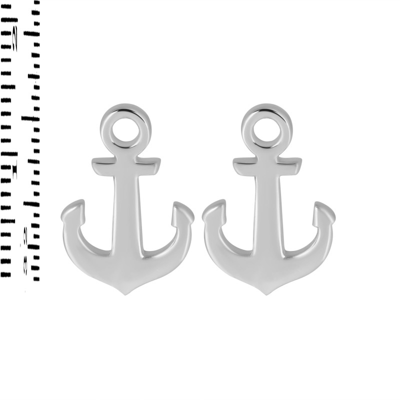 Plain Silver Anchor Stud Earring PS-RDE-598.