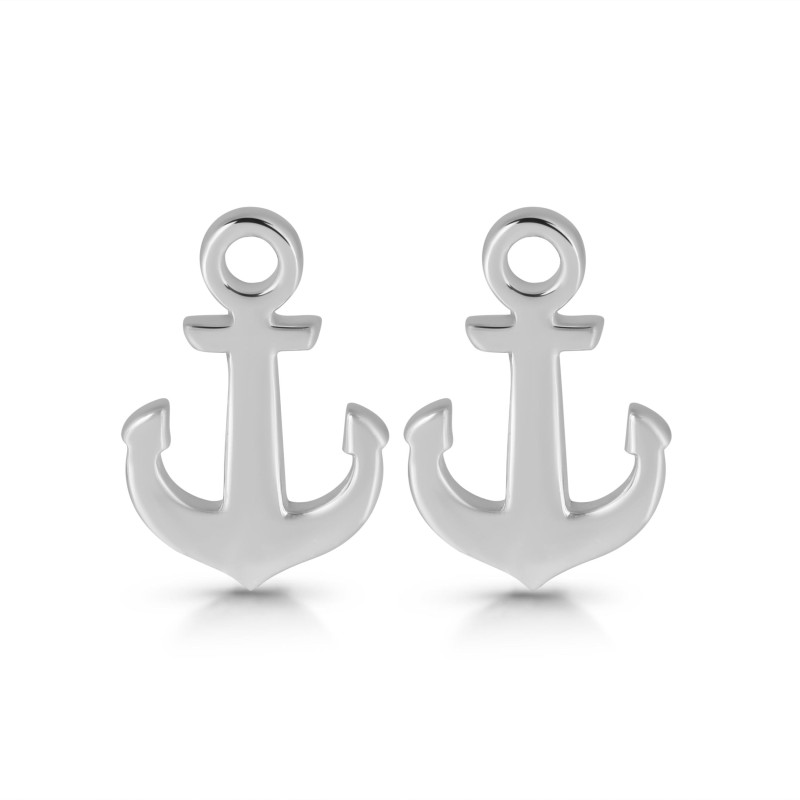 Plain Silver Anchor Stud Earring PS-RDE-598.