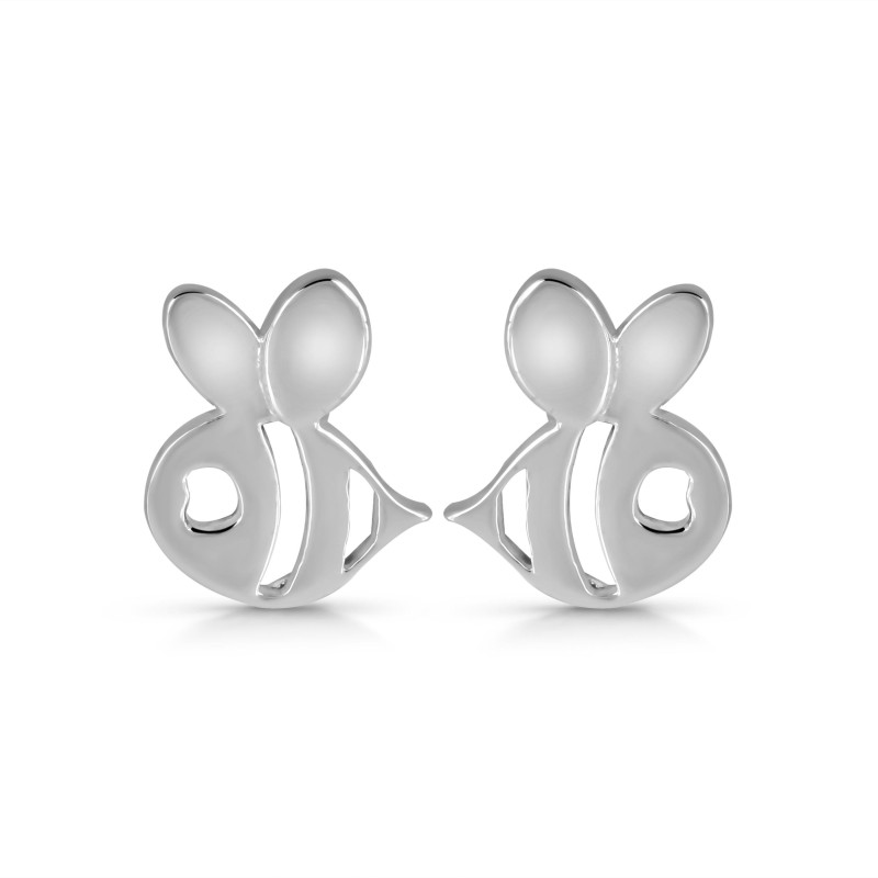 Plain Silver Fish Stud Earring PS-RDE-600.