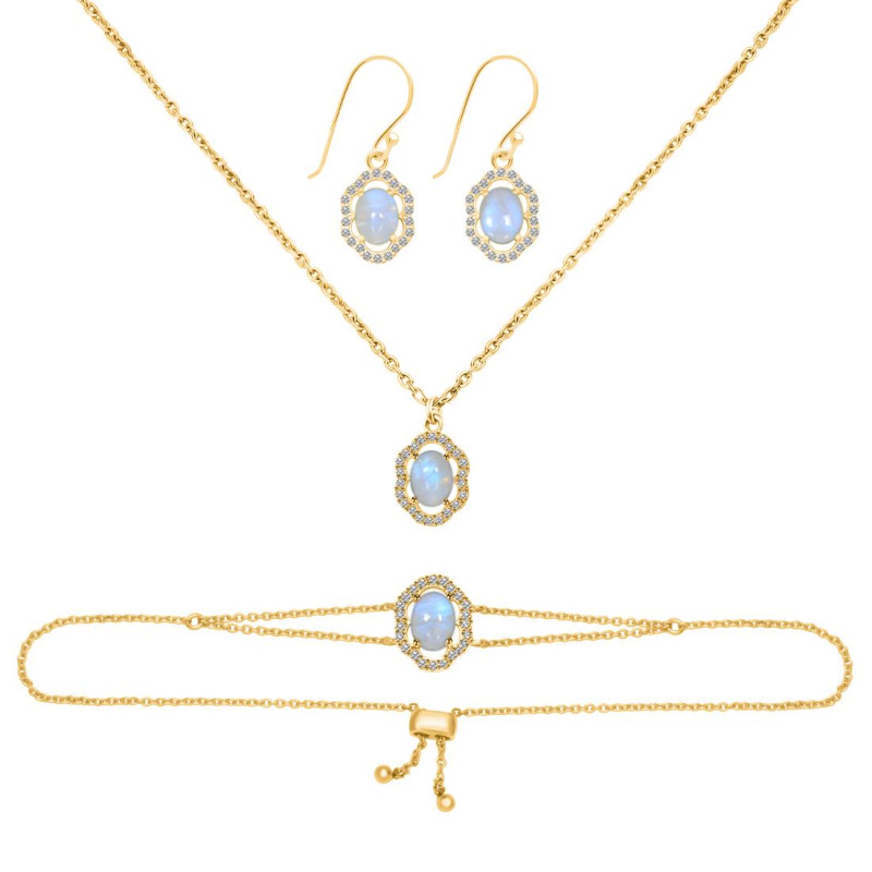 Moonstone Jewelry Set RBM-RDB-68-RDN-78-RDE-694.