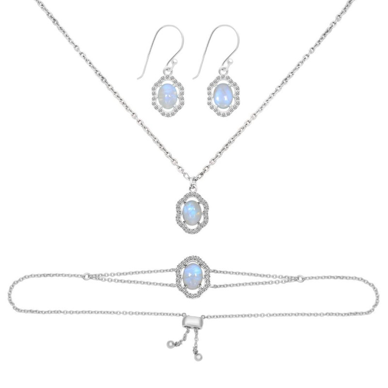 Moonstone Jewelry Set RBM-RDB-68-RDN-78-RDE-694.