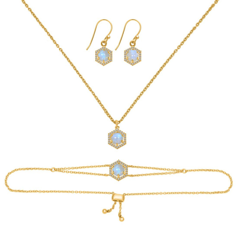 Moonstone Jewelry Set RBM-RDB-83-RDN-69-RDE-701.