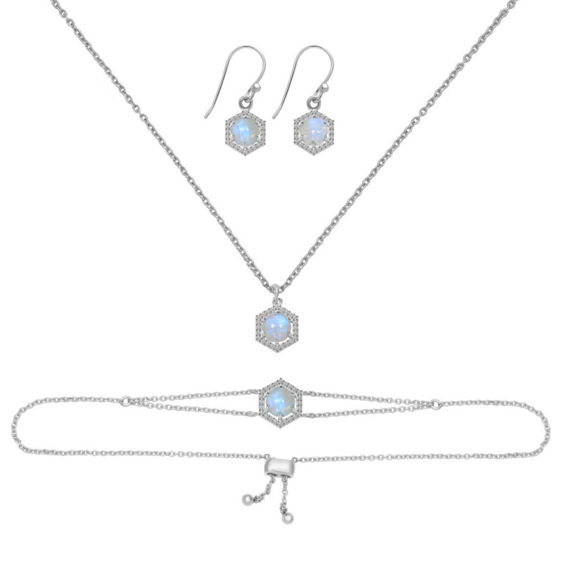 Moonstone Jewelry Set RBM-RDB-83-RDN-69-RDE-701.