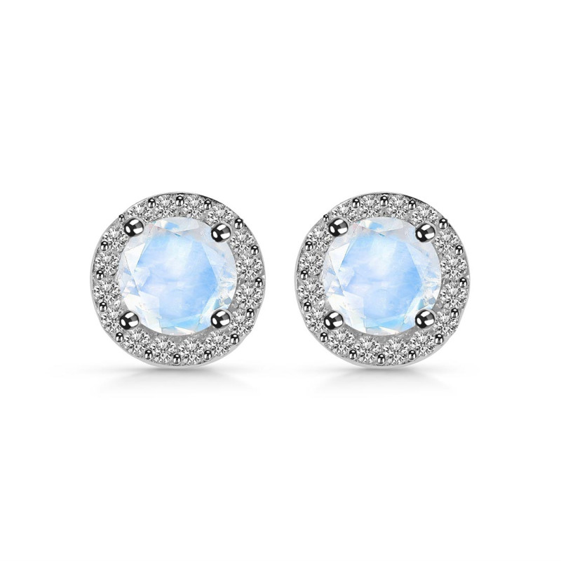 Moonstone & White Topaz Stud Earring RBM-RDE-1259.