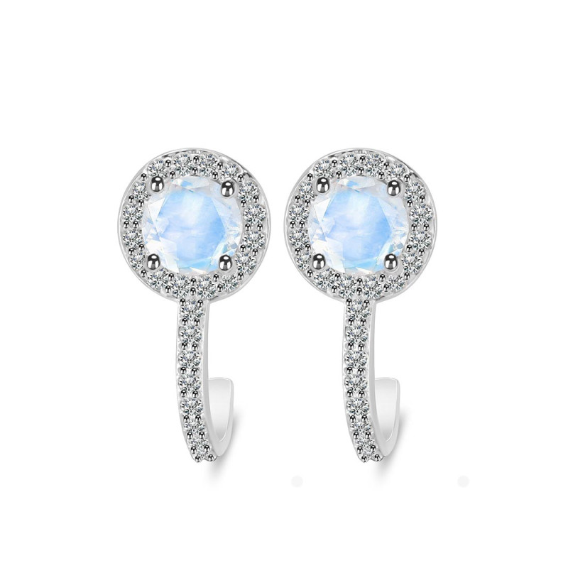 Moonstone & White Topaz Stud Earring RBM-RDE-1264.