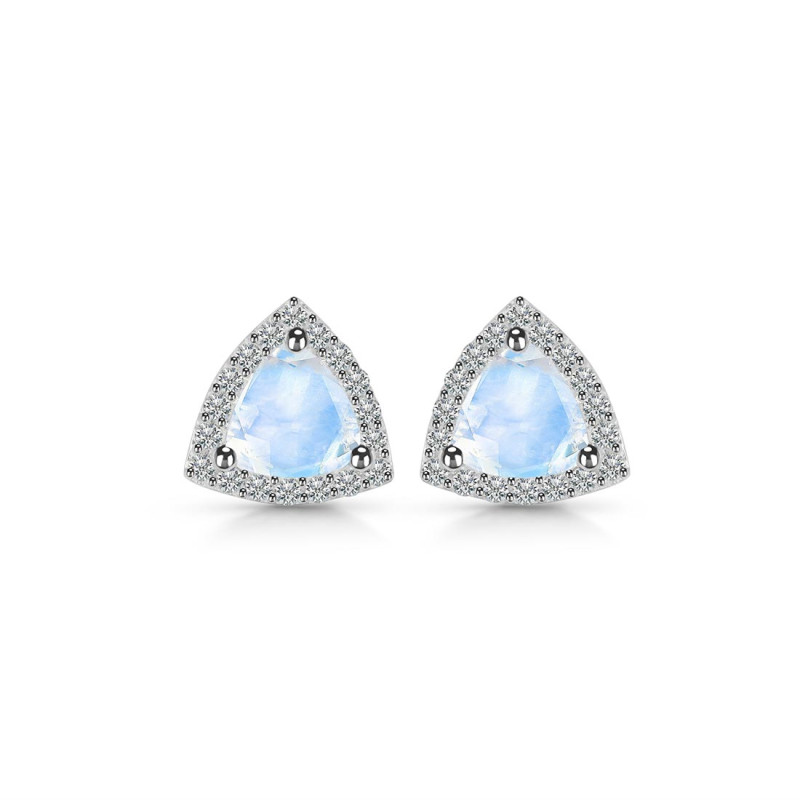Moonstone & White Topaz Stud Earring RBM-RDE-1269.
